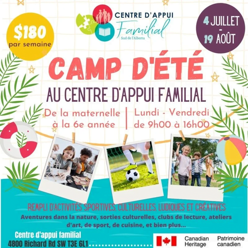 Camps d'été en français avec le Centre d'appui familial